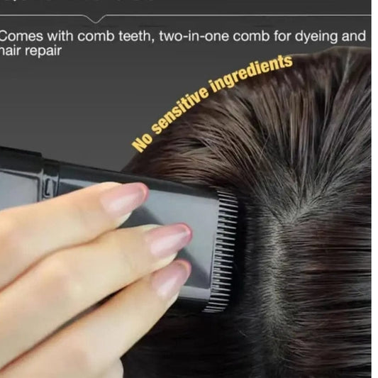 Water And Sweat Proof Hair Comb Dye Long Lasting Easy To Use Safe And Effective Hair Coloring Solution - Black