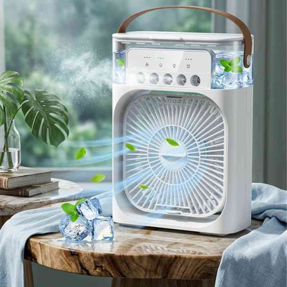 Cooling Fan with Ice — Portable Mini Air Cooler with  Removable Water Tank |