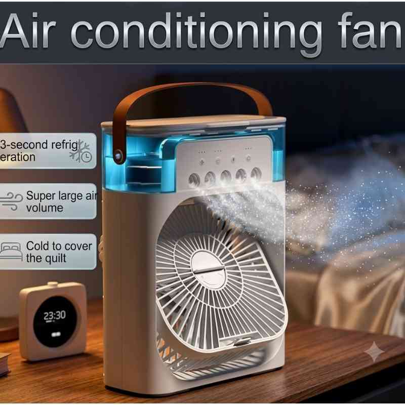 Cooling Fan with Ice — Portable Mini Air Cooler with  Removable Water Tank |