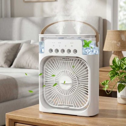Cooling Fan with Ice — Portable Mini Air Cooler with  Removable Water Tank |